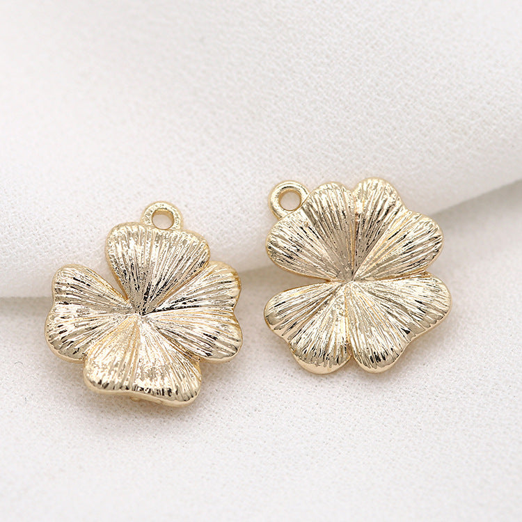 10 doppelt geschlungene vierblättrige Kleeblatt-Charm-Verbindungsstücke aus 14-karätigem GF