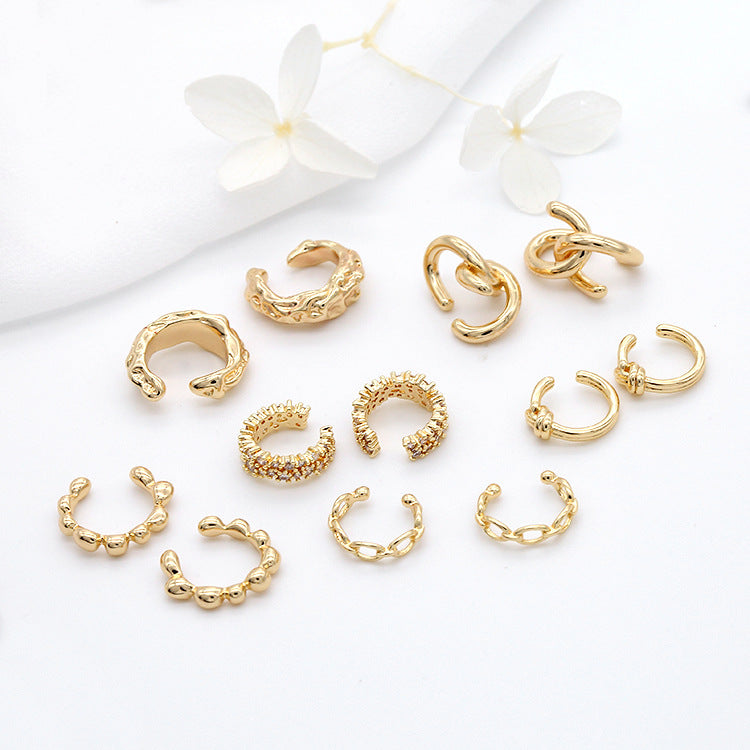 4 Cable Circle Earcuff Ear Cuffs Climber No Piercing Earring 14K GF Earing