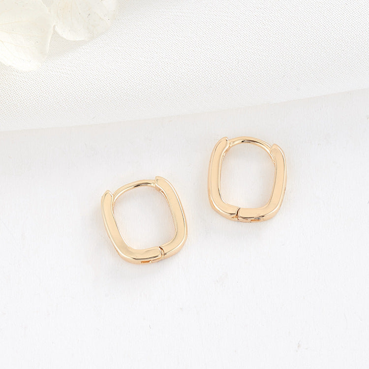 4 Plain Circle Hoop Earrings 14K GF Earing