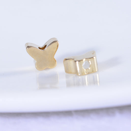 100 Charme de perle papillon brillant 14K GF Entretoise de perles en cuivre