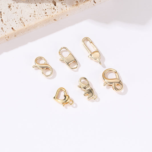 2 Elefanten-Unendlichkeits-Karabinerverschlüsse aus 14 Karat GF mit Federschnalle