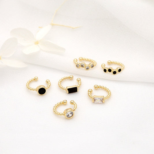 4 manchettes d’oreille perlées grimpeur sans piercing boucle d’oreille strass embelli 14K GF boucle d’oreille