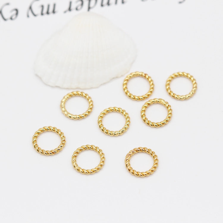 10 Carved Twisted Round Circle Charm Pendant 14K GF