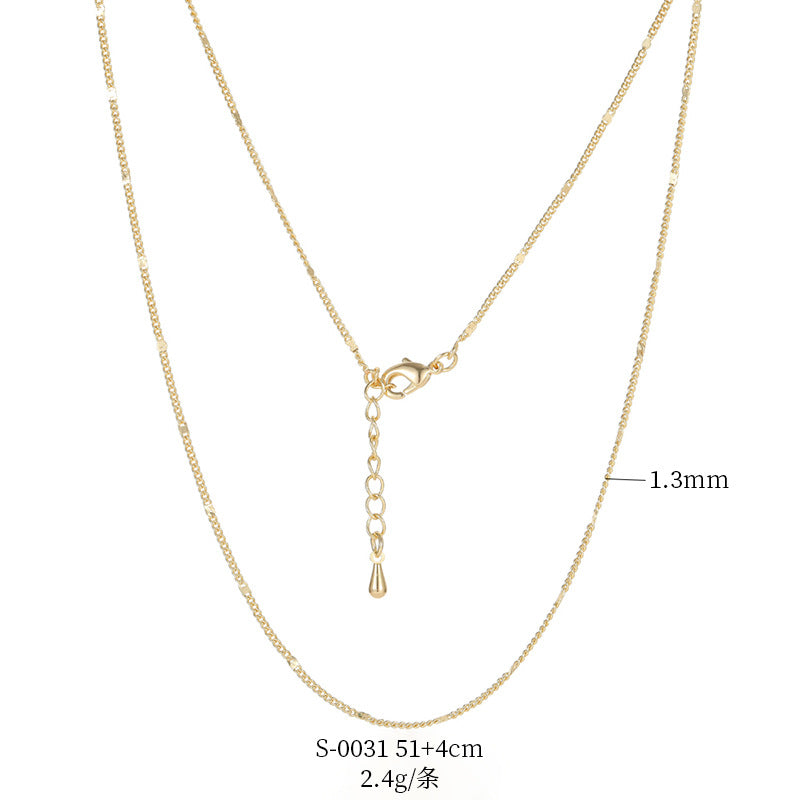 2 Cable Box Singapore Beaded Chain Necklace with Extender 14K GF Choker