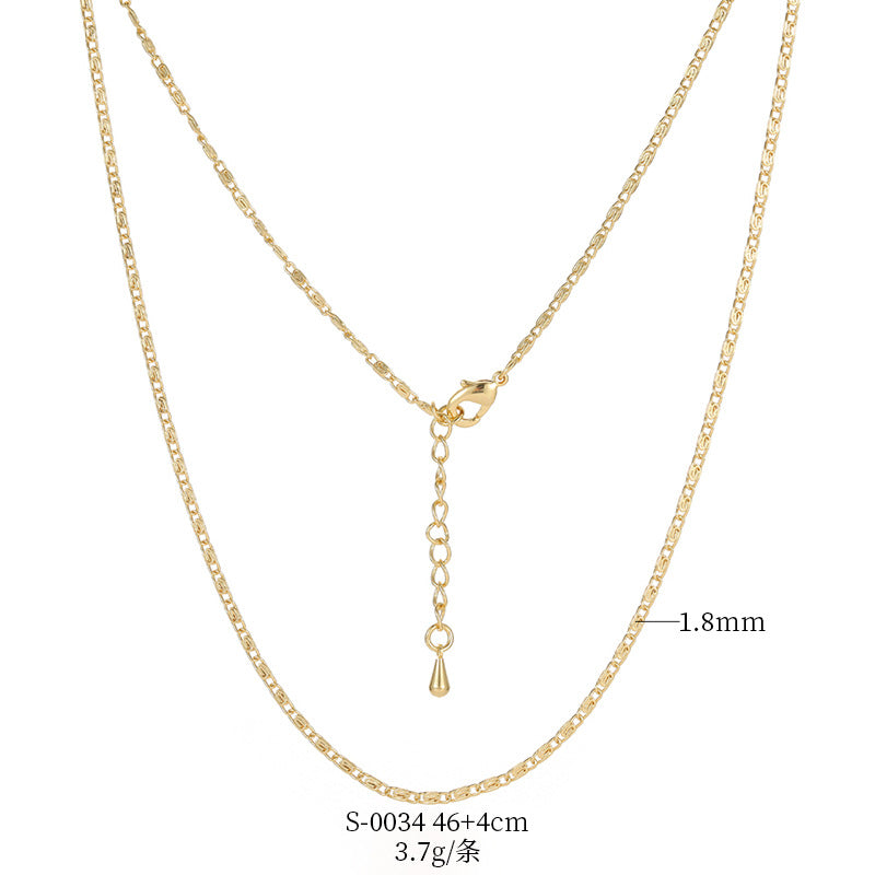 2 Cable Box Singapore Beaded Chain Necklace with Extender 14K GF Choker