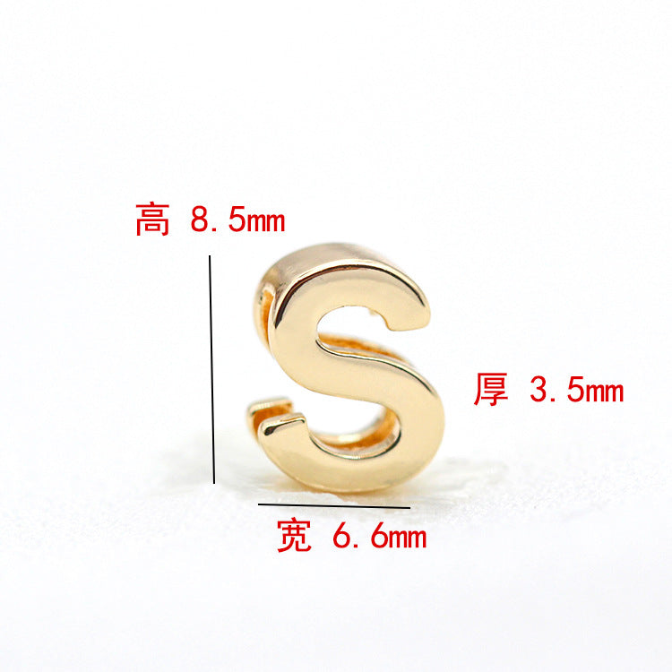 10 trous larges Alphabet plat perle ceinture charme 14K GF perles entretoise