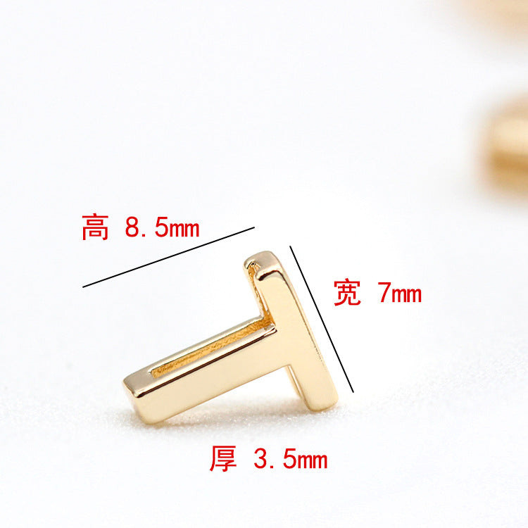 10 trous larges Alphabet plat perle ceinture charme 14K GF perles entretoise