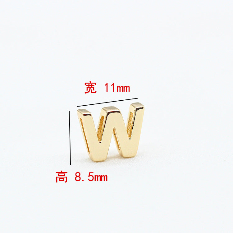 10 trous larges Alphabet plat perle ceinture charme 14K GF perles entretoise