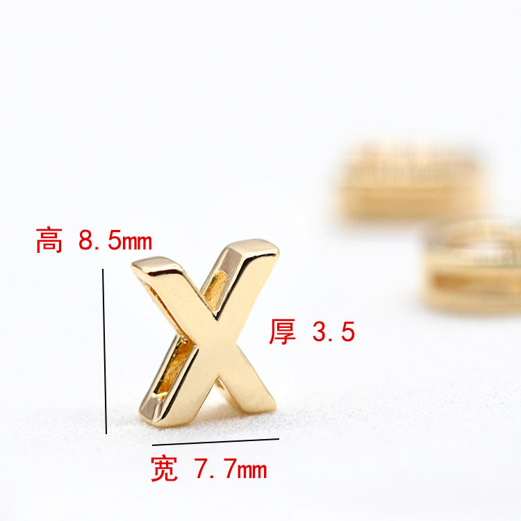 10 trous larges Alphabet plat perle ceinture charme 14K GF perles entretoise