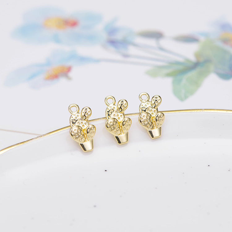 10 Kaktus-Charm-Anhänger 14K GF