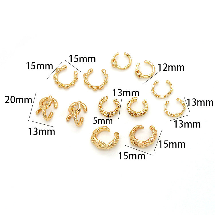4 Cable Circle Earcuff Ear Cuffs Climber No Piercing Earring 14K GF Earing