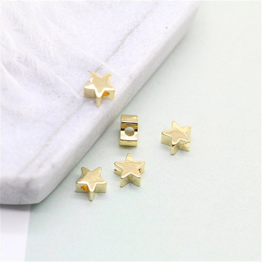 50 minuscules perles étoiles brillantes 14K GF Charm Beadwork Spacer