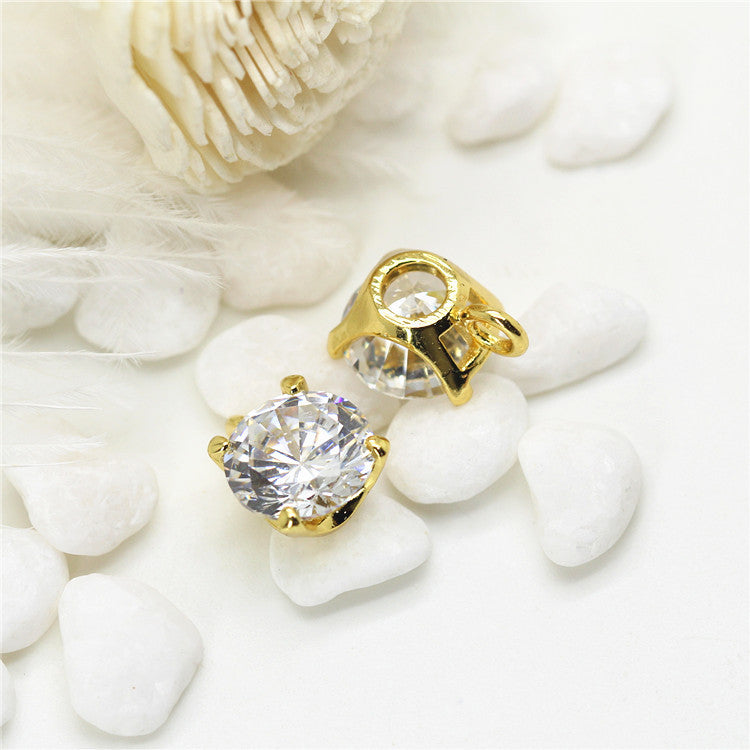 20 pendentifs à breloques en pierre ronde ornés de strass 14K GF