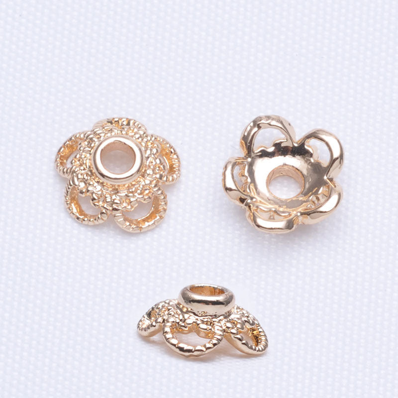 40 bonnets de perles florales, tasse 14K GF, breloques, entretoise de perles