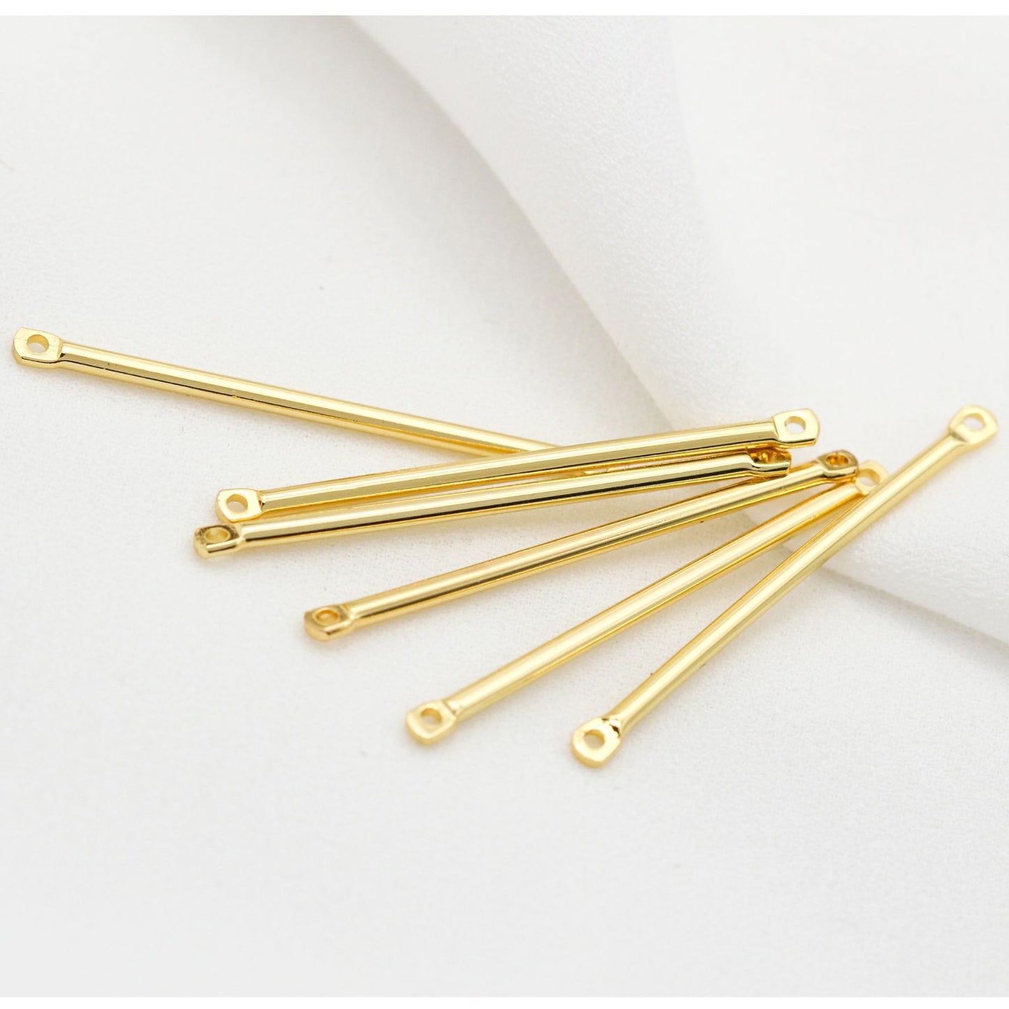 10 Double Loop Stick Bar Charm Connector 14K GF