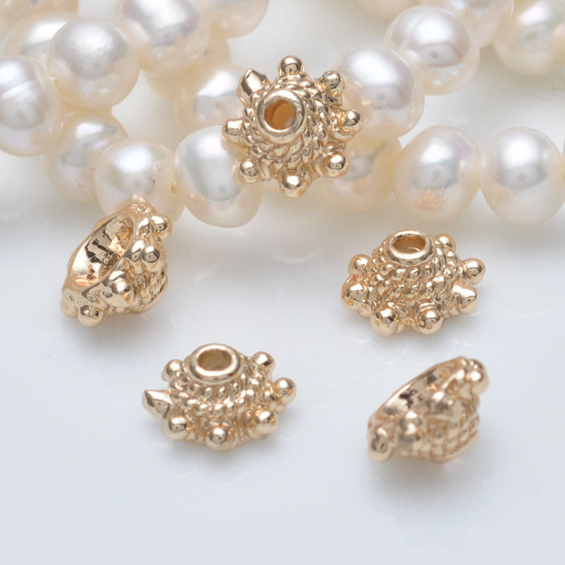50 bonnets de perles florales, tasse 14K GF, breloques, entretoise de perles