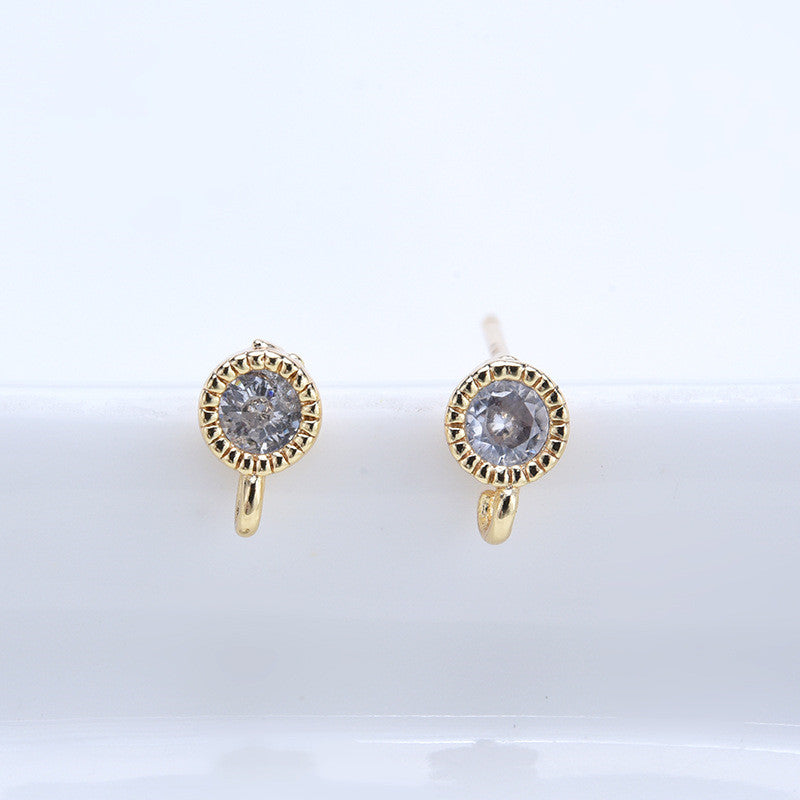 20 boucles d'oreilles en pierre ronde avec boucle strass embellie 14K GF boucle d'oreille en fil d'oreille
