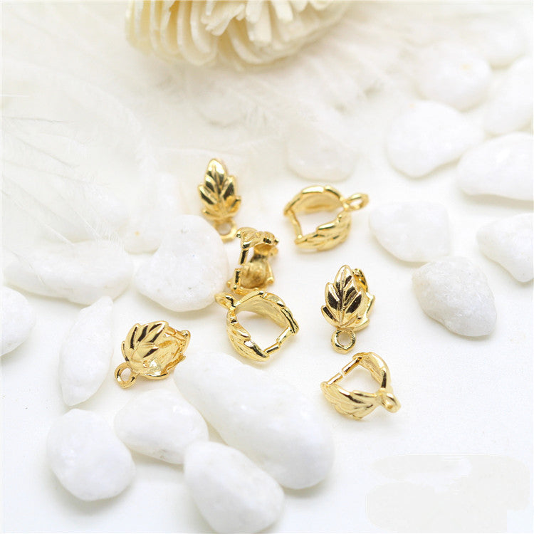 Connecteur de fermoirs supérieurs pendentif 14K GF, 20 feuilles de pic à glace