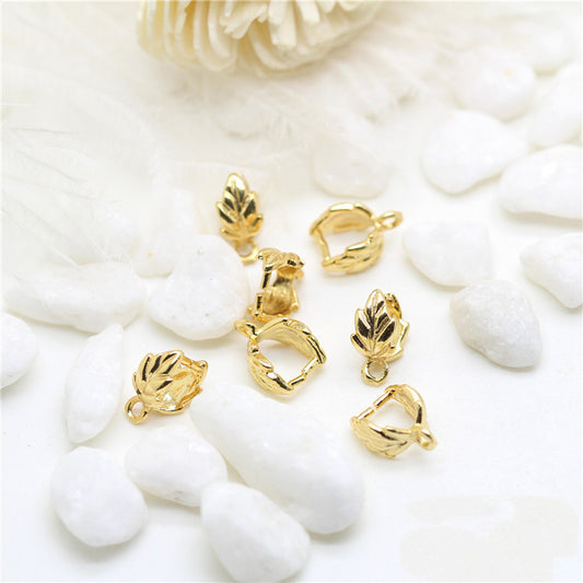 Connecteur de fermoirs supérieurs pendentif 14K GF, 20 feuilles de pic à glace