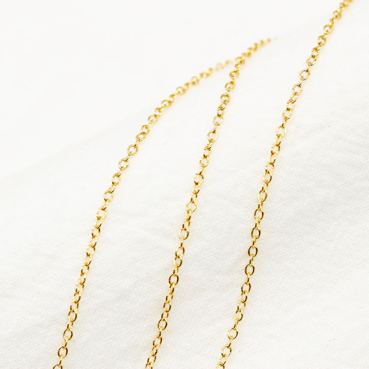 Chaîne câblée ovale arrondie de 2 mètres 14K GF