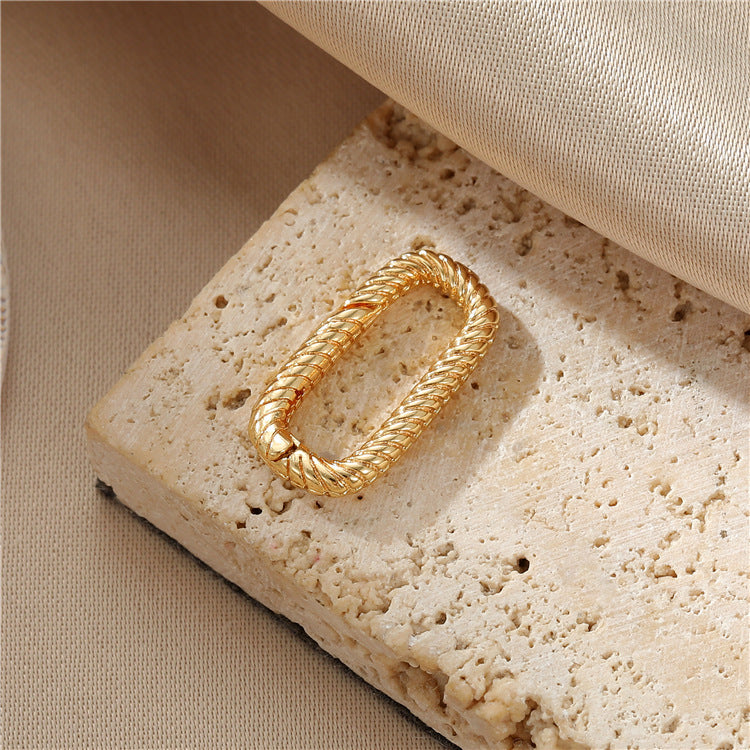 2 porte-clés oblongs en forme de cercle de cœur, fermoir mousqueton 14K GF