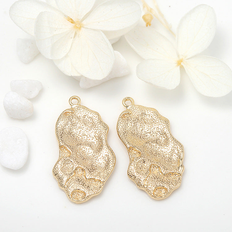 5 pendentif à breloque ronde martelé givré 14K GF