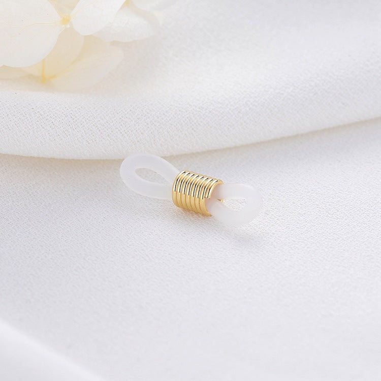 10 connecteurs Infinity en Silicone, Gel de silice, verrouillage antidérapant souple, lien à Double boucle, lunettes sans allergie, chaîne de cou plus sûre 14K GF