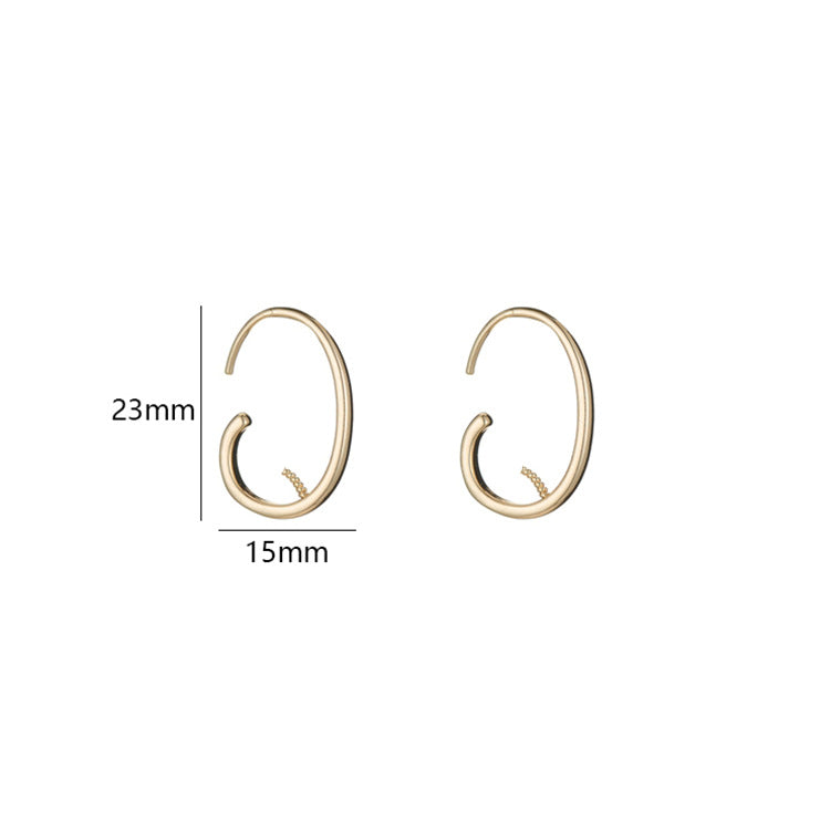 4 einfache Kreis-Haken-Ohrringe aus 14-karätigem GF, halbgebohrte Perlen, Rohling