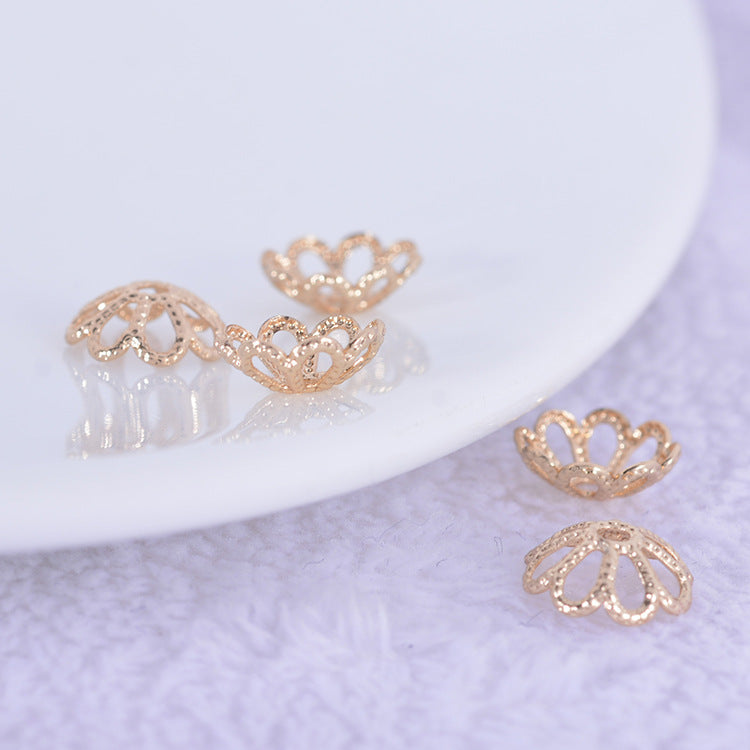 100 tasse de capuchon de perles florales 14K GF, entretoise de perles de charme
