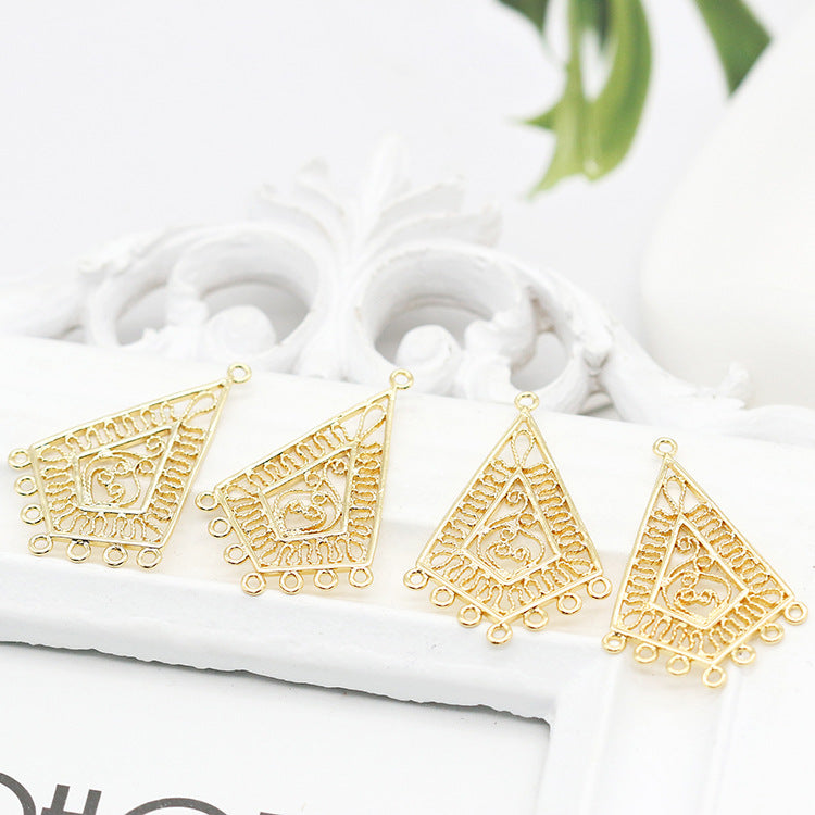 10 pendentifs à breloques en forme de diamant à boucles multiples 14K GF