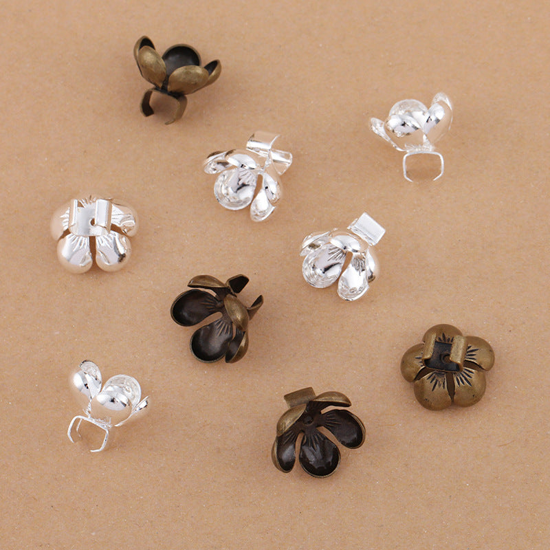 50 boucles de cheveux floraux en filigrane plaqué argent, 12mm, base ronde non poreuse, Base vierge, réglage de la pièce en pierre précieuse