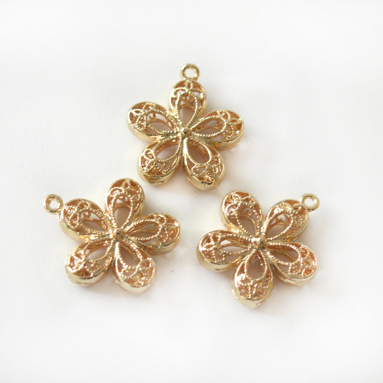 20 pendentif à breloque florale creuse 14K GF