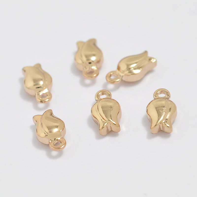100 Pendentif à breloque florale brillante 14K GF