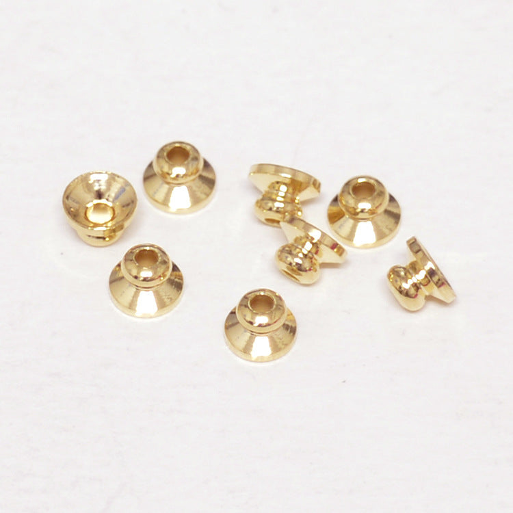 100 capuchon de perle conique brillant, tasse 14K GF, entretoise de perles de charme