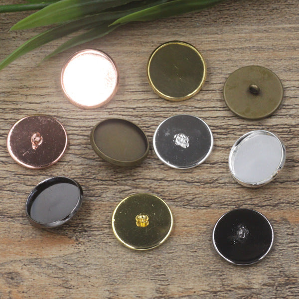 50 bouton de coupe de lunette à bord uni 18KGP 12mm 14mm 16mm 18mm 20mm cabochon rond base vierge réglage de pièce de pierre précieuse