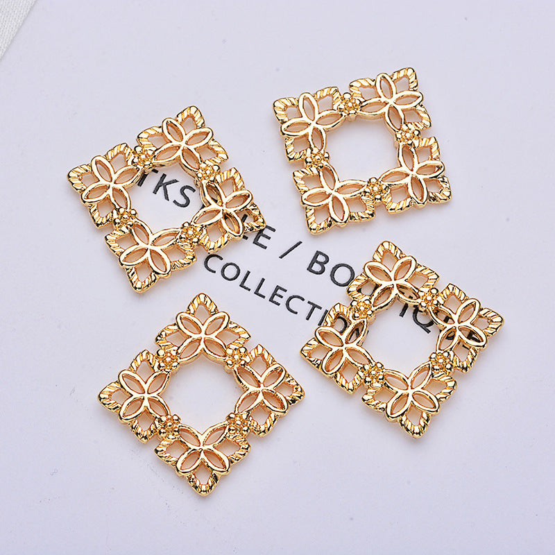 20 pendentif à breloque cercle carré creux 14K GF