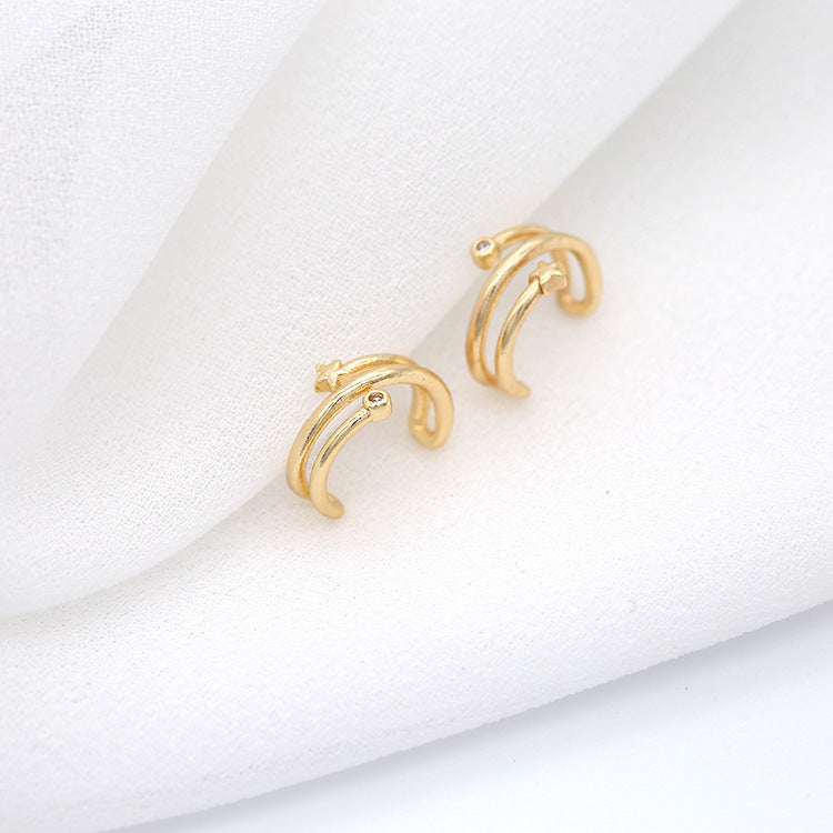 4 boucles d'oreilles earcuff grimpeur sans piercing boucle d'oreille strass embelli 14K GF boucle d'oreille