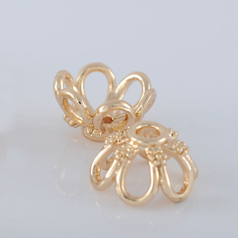 20 capuchons de perles florales, tasse 14K GF, entretoise de perles de charme