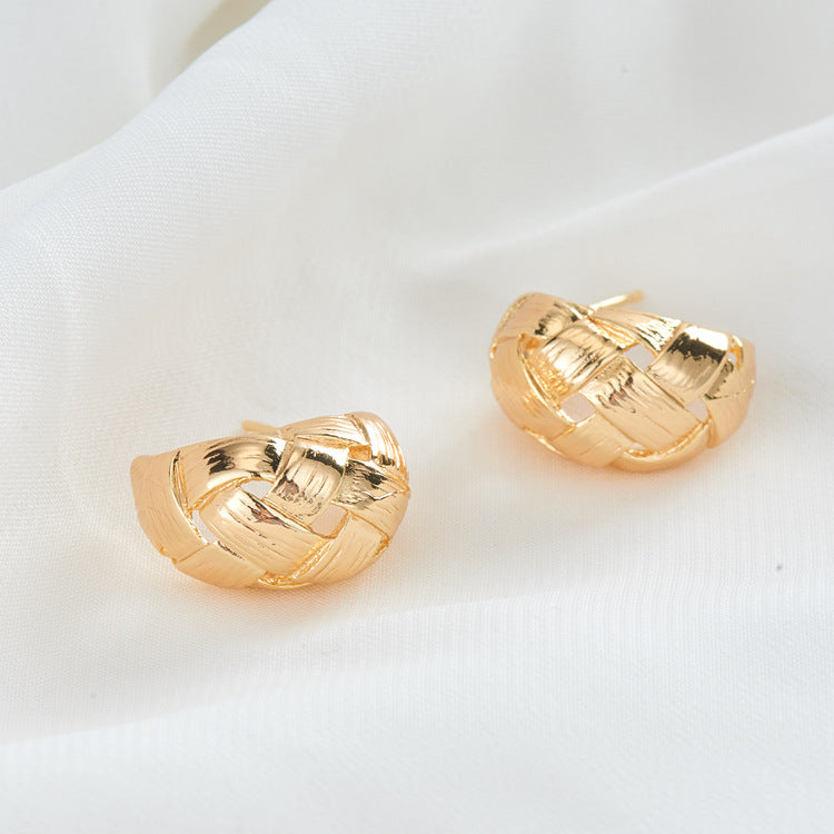 4 grosses boucles d'oreilles à tige demi-cercle 14K GF Earing