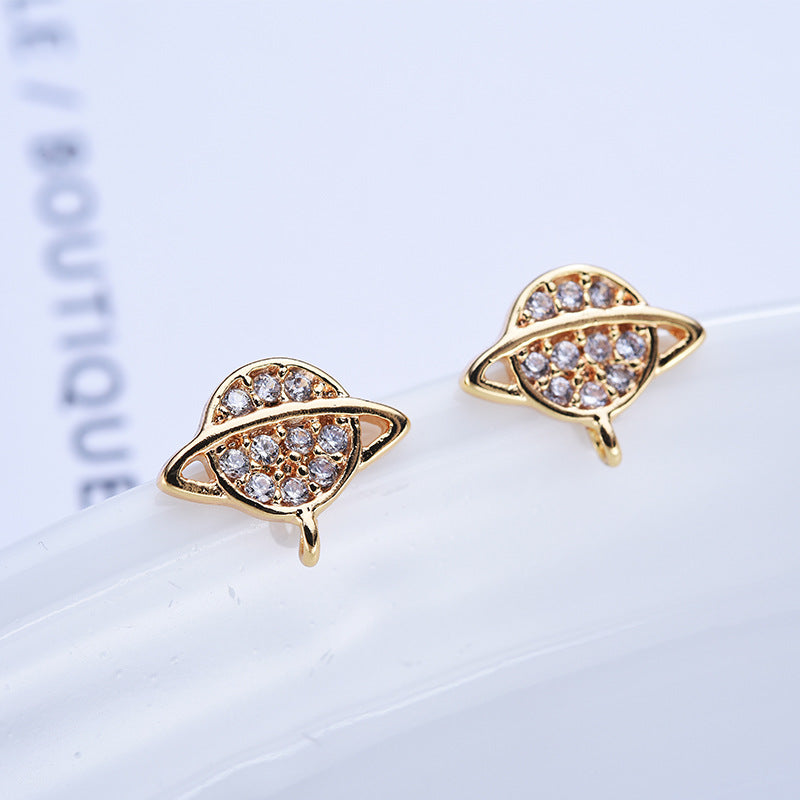 20 boucles d'oreilles Saturn avec boucle 14K GF ornées de strass