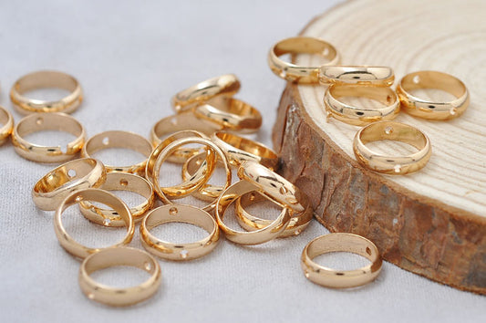 50 trous traversants cadre de perle circulaire 14K GF entretoise de perle de charme