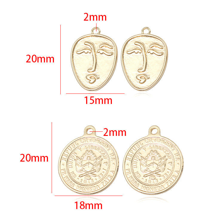 2 pendentifs à breloque en forme de portrait floral 14K GF