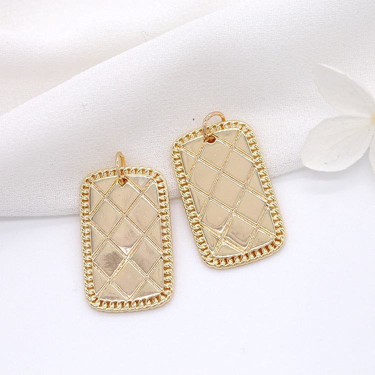 2 pendentifs à breloques carrés rectangulaires 14K GF