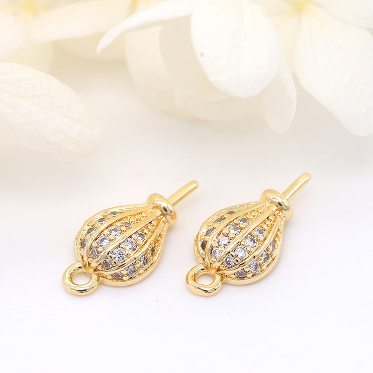 2 pendentif à breloque ballon strass embelli 14K GF perle à moitié percée perle vierge