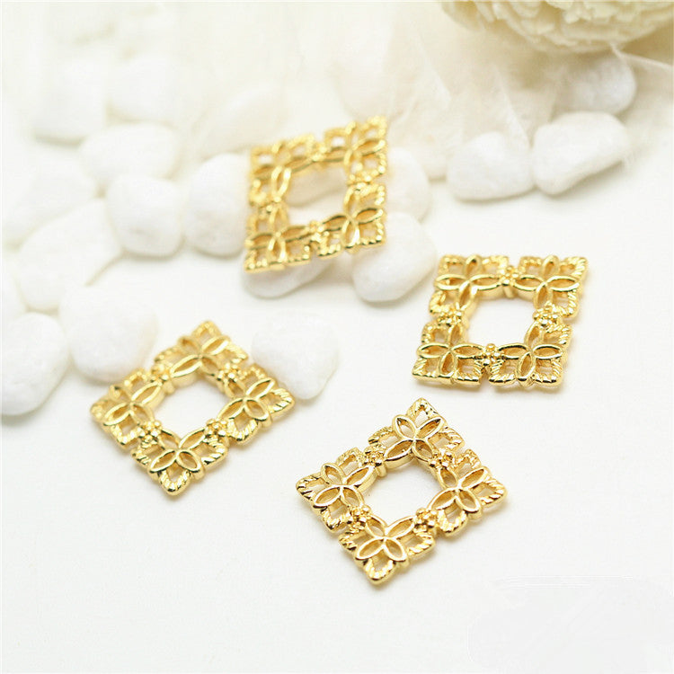 10 pendentif à breloque cercle carré creux 14K GF