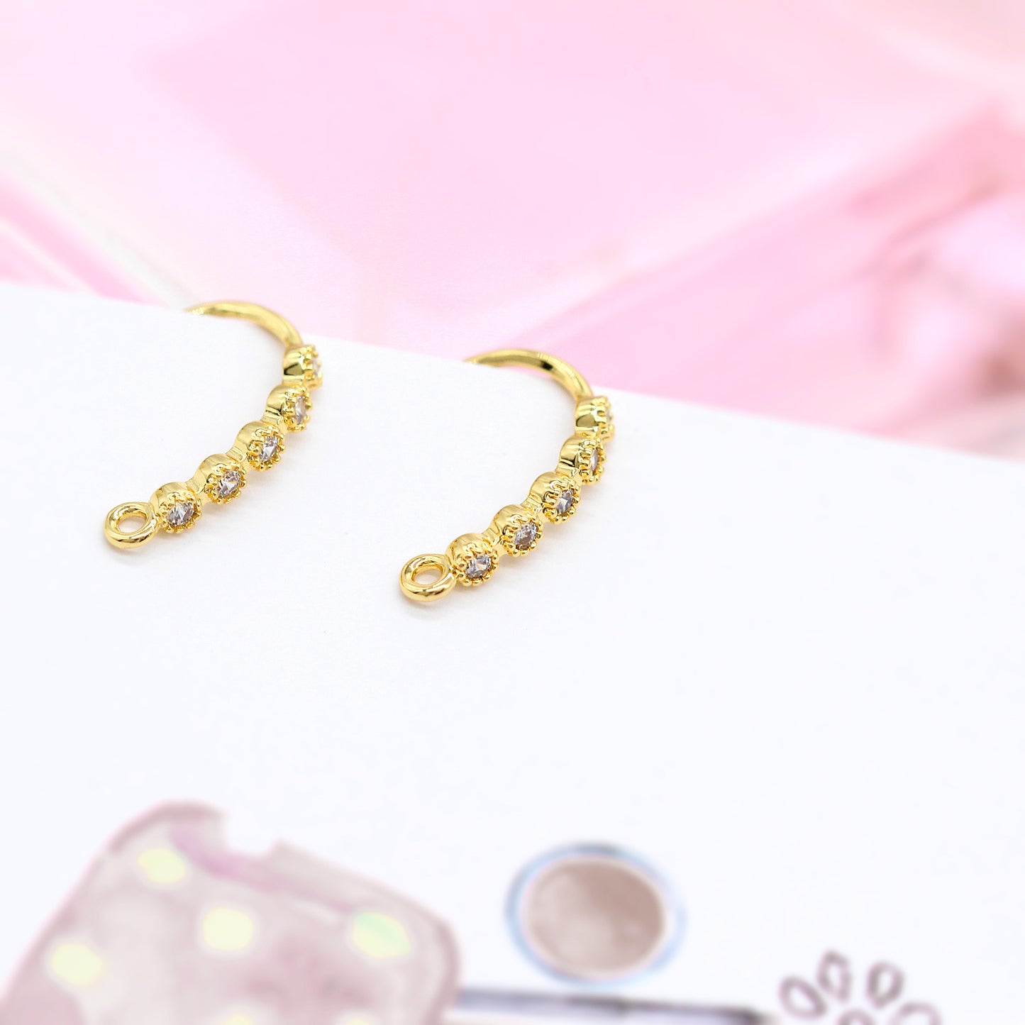 40 boucles d'oreilles à crochet multi-pierres ornées de strass 14K GF