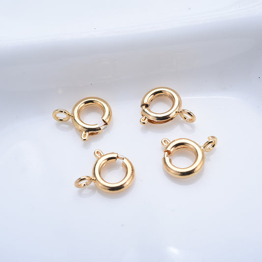 Fermoir à homard circulaire rond 100, connecteur de fermoirs à boucle à ressort 14K GF