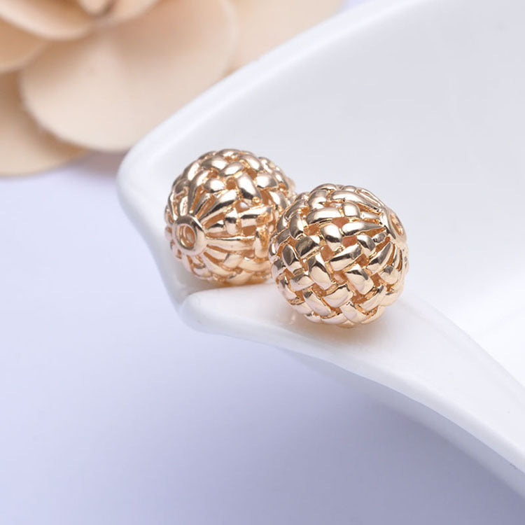 20 perles rondes creuses 14K GF, breloque en cuivre, entretoise de perles