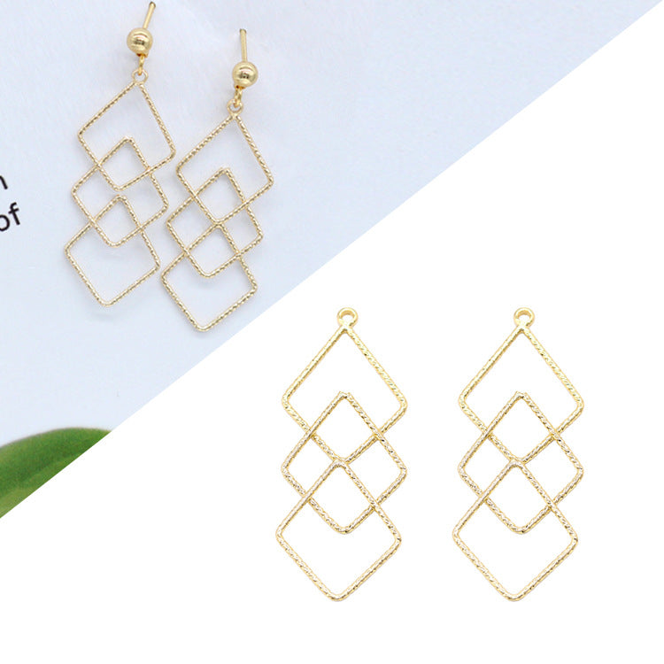 20 Pendentif à breloque cercle à trois diamants fondants 14K GF