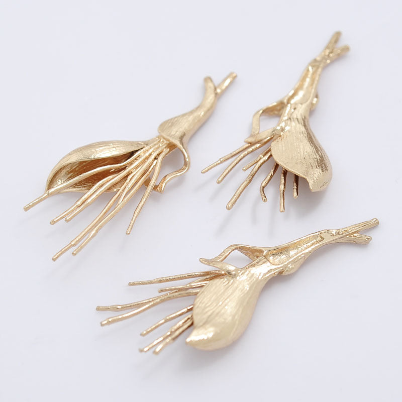 Pendentif à breloque florale 10 lys 14K GF